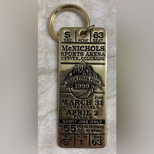1990 NCAA Final Four McNichols Sports Arena Denver, Co Keychain March 31 April 2
